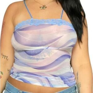 Y2k mesh swirl baby cami